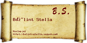 Bálint Stella névjegykártya