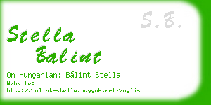 stella balint business card