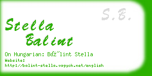 stella balint business card